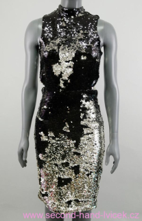 Flitrové šaty s odhalenými zády H&M vel. 38