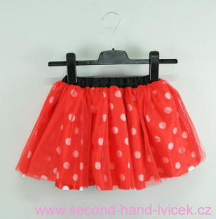 Dívčí červená sukně s puntíky Minnie vel. 116