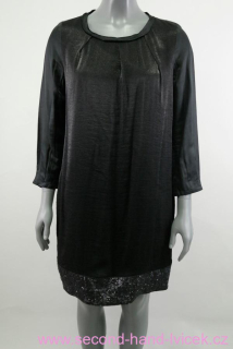 Černé šaty s kovovým leskem Marc Aurel vel. 36