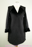 Černý umělý kožíšek bez klop H&M vel. 36