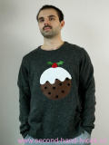 Šedý vánoční svetr s pudingem vel. XXL - UNISEX
