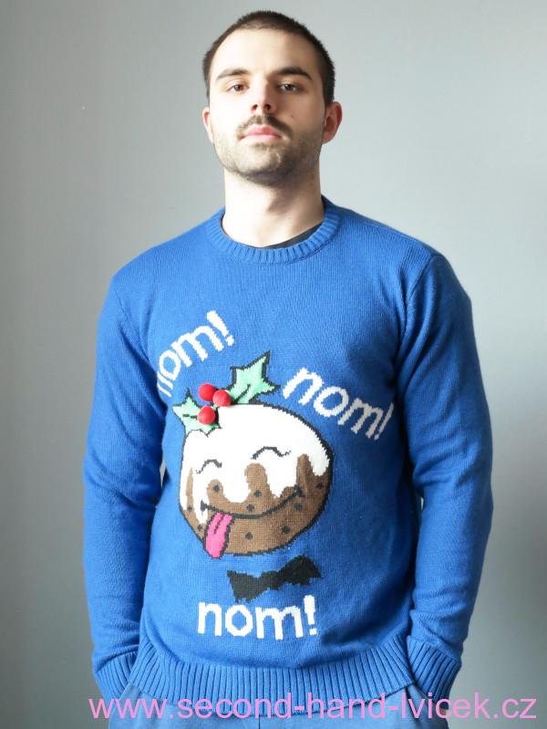 Modrý vánoční svetr vel. M/UNISEX