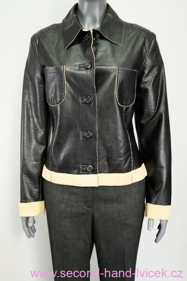 Vintage koženková bunda s kožíškem DOLCE ELAVIA  vel. 42