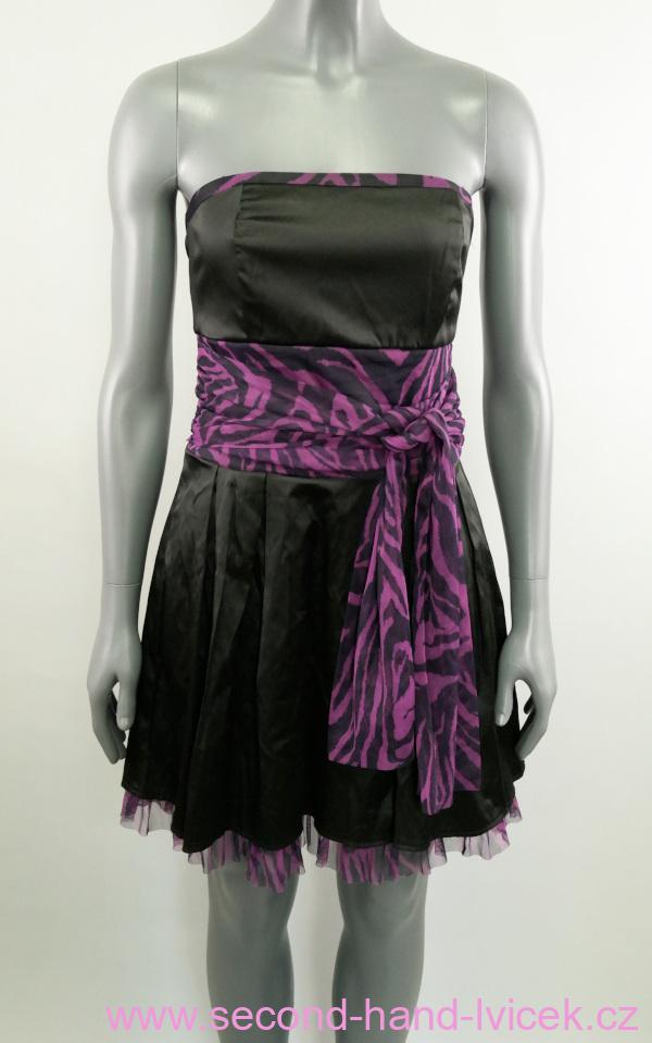 Černé saténové korzetové šaty vel. 34
