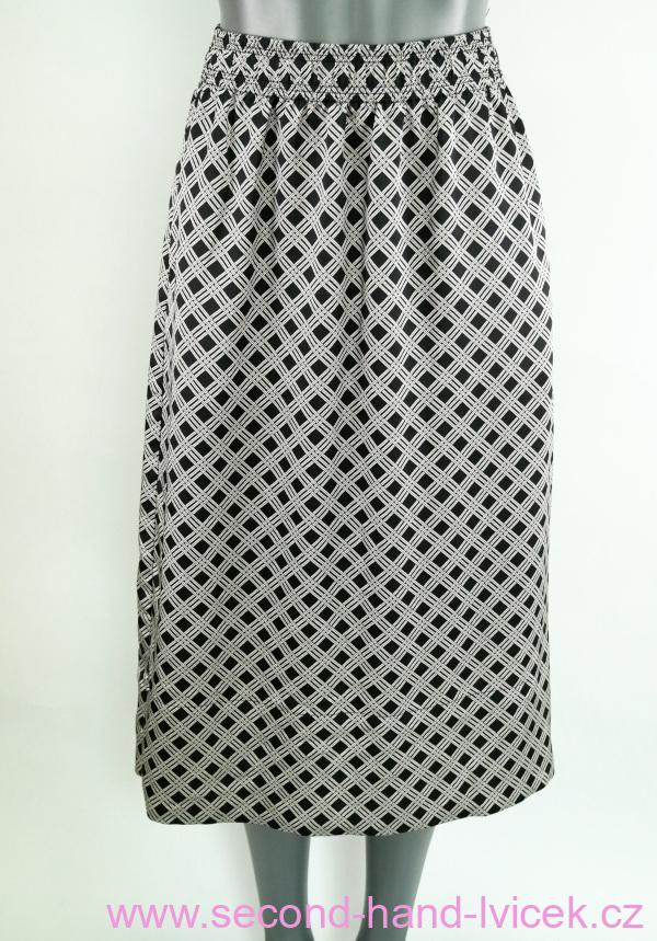 Černobílá sukně nabraná v pase H&M vel. 32