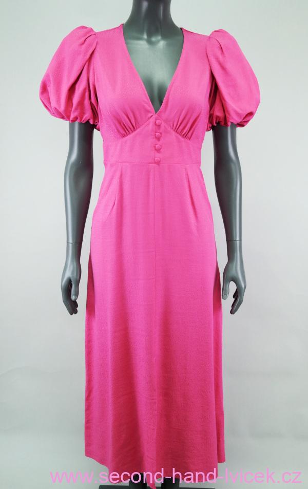 Růžové šaty s nabranými rukávy BIKBOK vel. XS