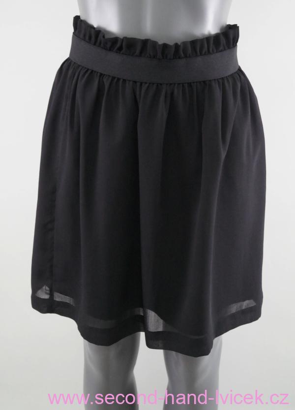 Černá šifonová sukně s gumou v pase H&M vel. 36