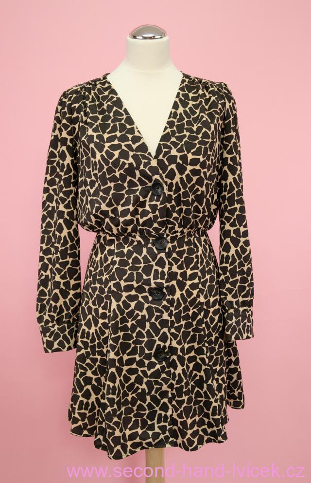 ZARA hnědé propínací šaty 1165/055/083 vel.  XS