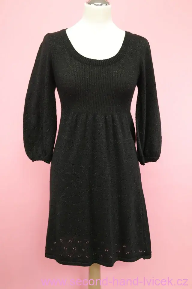 Pletené černé šaty H&M vel. S