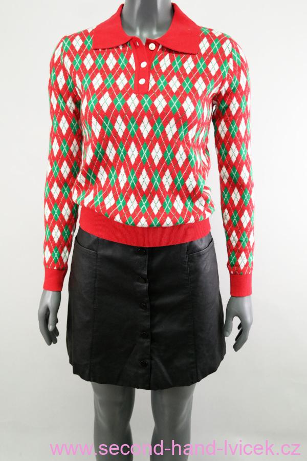 Vzorovaný svetr s límečkem vel. XS