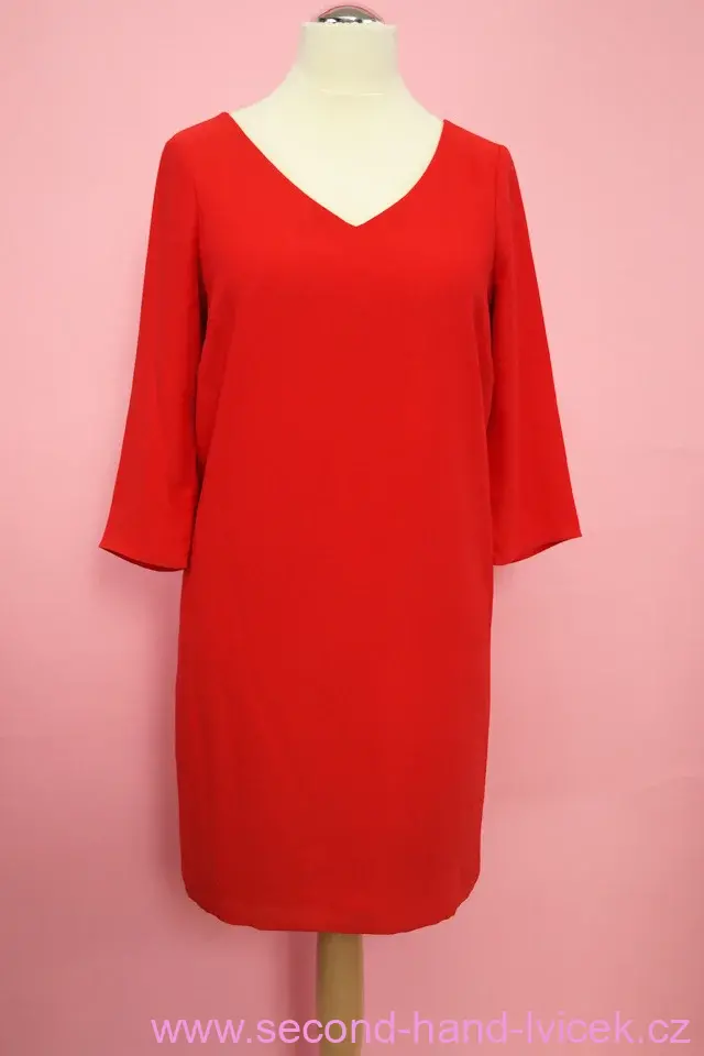 steps červené šaty s překřížením na zádech vel. 40