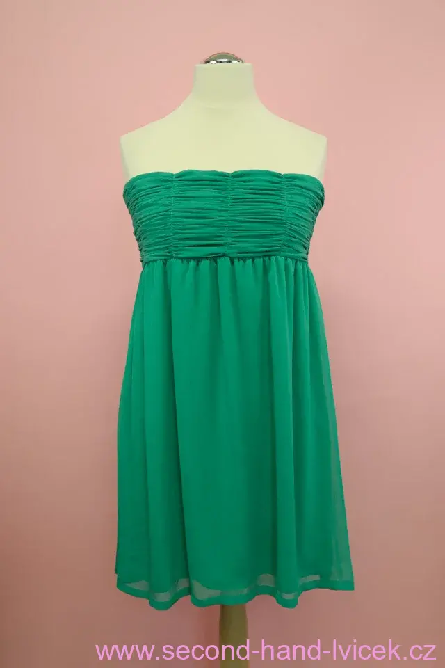 Zelené šaty bez ramínek BIKBOK vel. M