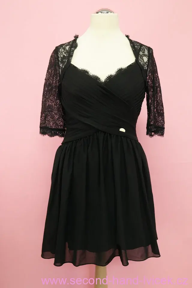 chiara FORTHI černé šaty s krajkou vel. M