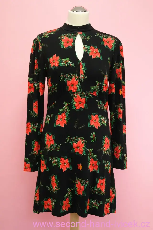 Joe Browns černé šaty s vánoční hvězdou vel. 36
