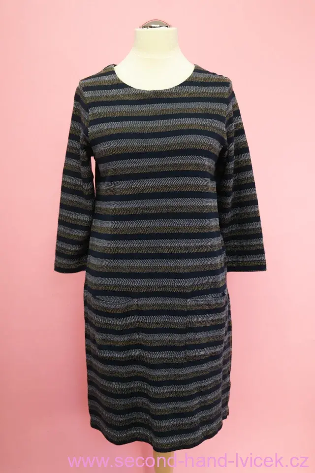 white stuff proužkované šaty z bavlněného úpletu vel. 42