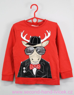 Červená vánoční mikina cool sob H&M vel. 6-8 let