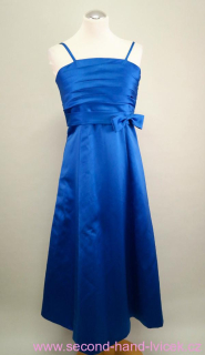 Dívčí modré saténové společenské šaty LightInTheBox vel. 164