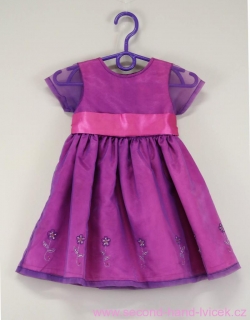 Dívčí růžovo-fialové slavnostní šaty vel. 6-12 měsíců 