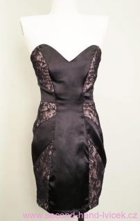 Korzetové saténové šaty s krajkou Lipsy London vel. 36