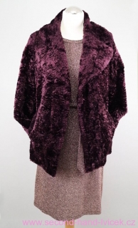 Měkounký umělý fialový kožíšek - imitace persiánu vel. 42