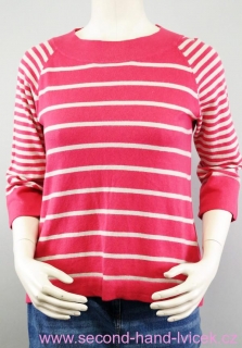 Růžový svetr s pruhy vel. XL