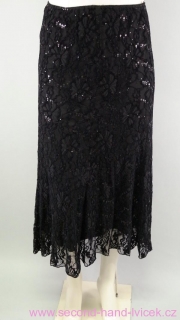 Černá krajková sukně s flitry vel.44