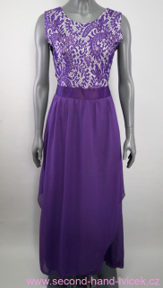 Dlouhé fialové společenské šaty 