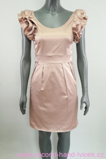 Béžové šaty s volánkovými rukávky VILA vel. S