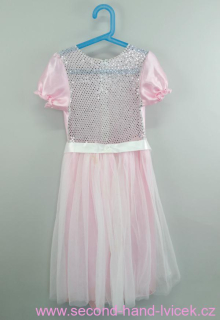 Dívčí růžové karnevalové šaty Víla/Princezna